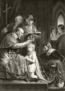 Henrik angol király koronázása, 1429. november 6. William Hickman Smith Aubrey (1858-1916) „Anglia nemzeti és hazai története” című művéből, London, 1890 körül. alkotó: English School